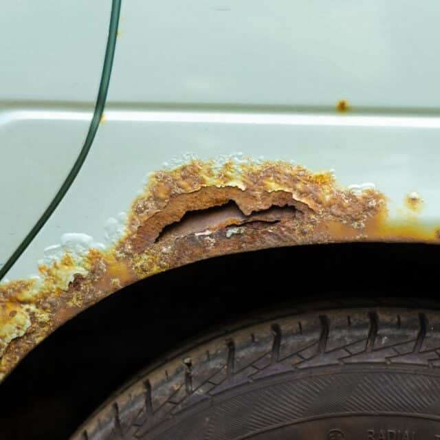 Before/After of a rust repair